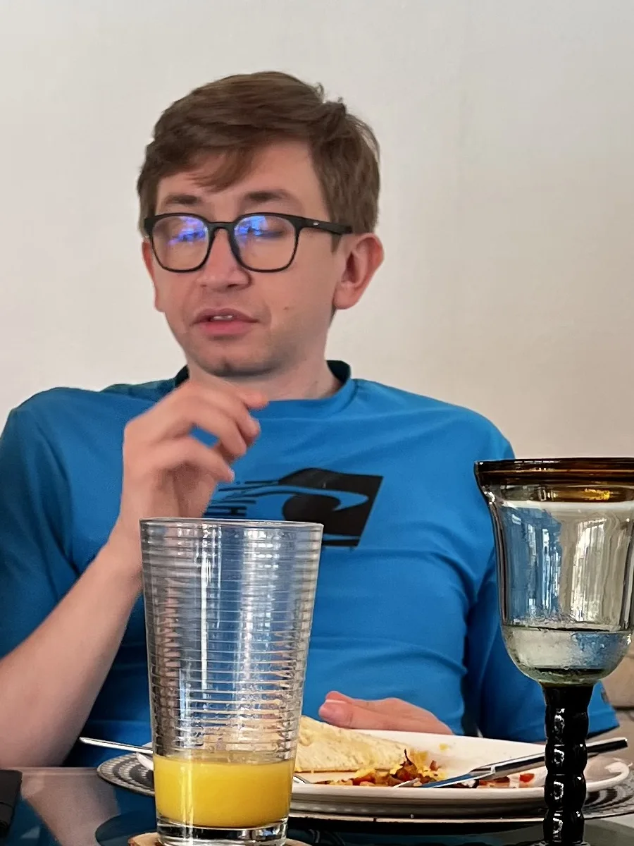 Lorenzo at dinner, cropped to show only him